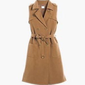 Chico's Women's Brown Trench Vest Jacket Size 3